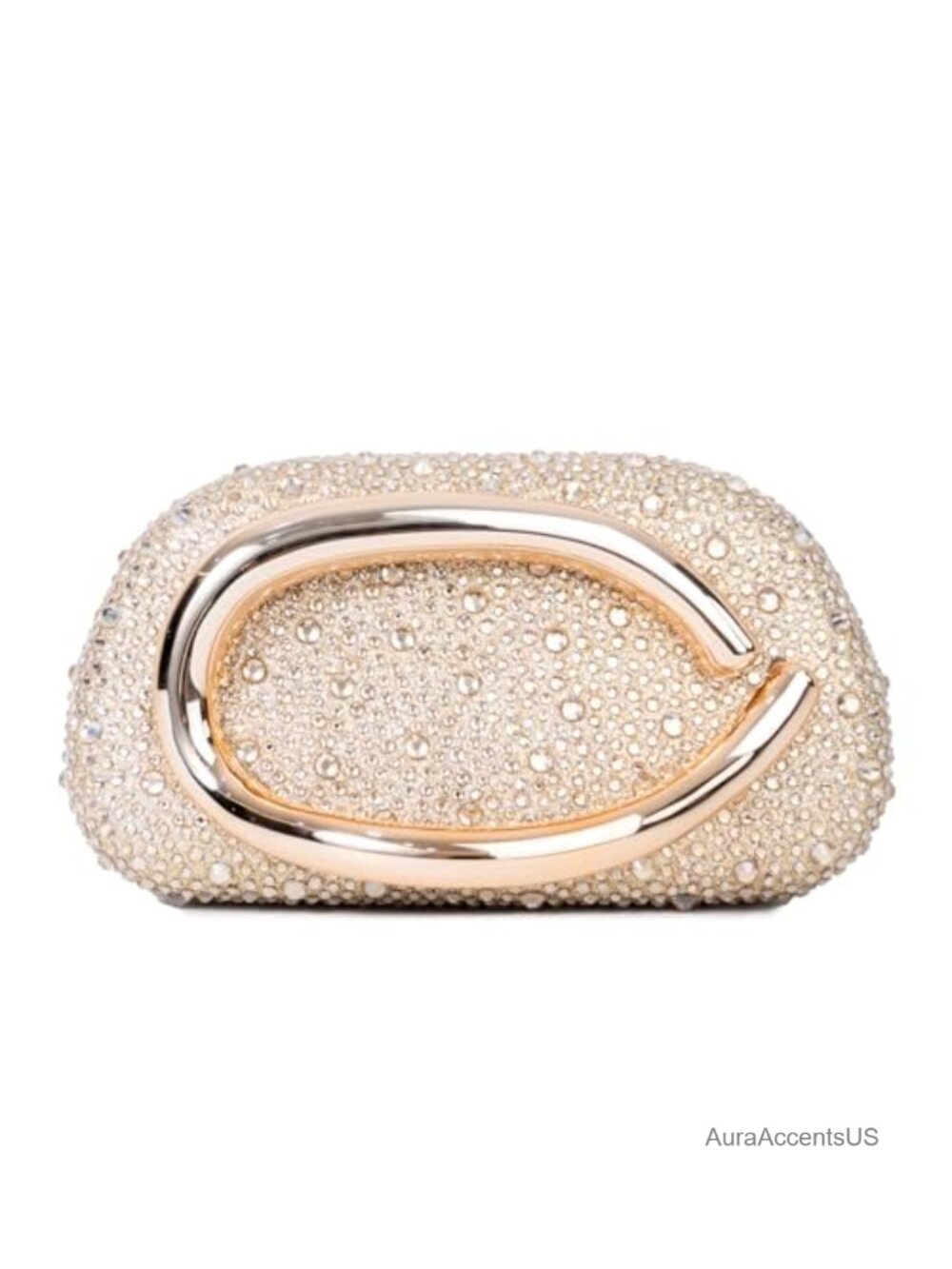 Rhinestone Evening Clutch with Detachable Chain Crossbody Bag